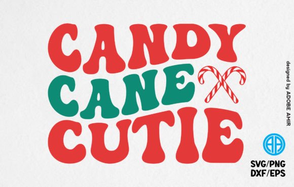 Christmas Candy Cane Cutie Retro SVG