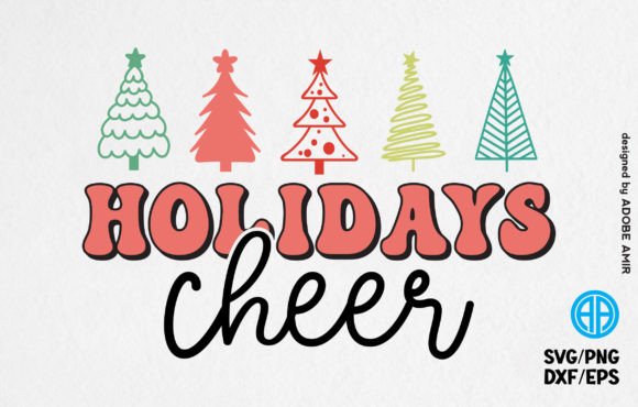 Christmas Holidays Cheer Retro SVG