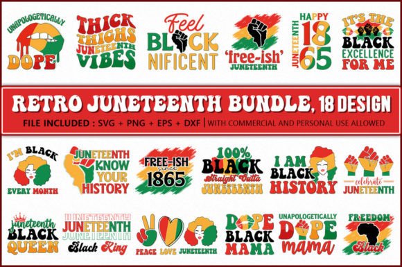 Juneteenth Retro SVG Bundle