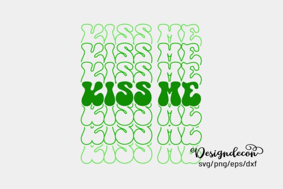 Kiss Me Mirrored Repeat Text Retro Svg