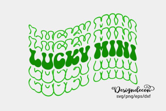 Lucky Mini Mirrored Text Retro Svg