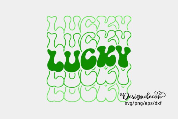 Lucky Mirrored Repeat Text Retro Svg