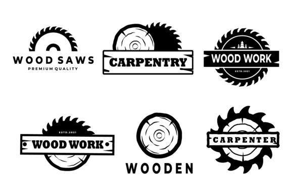 Set or Bundle Wood Industries Logo Icon